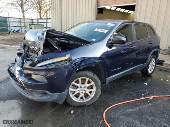 2014 Jeep Cherokee Sport with VIN 1C4PJLAB6EW258766, listed as a Copart auction lot 46692225 with 159,016 mi miles and Salvage Title. Bid and sale history available at carsss.com. Image 1.