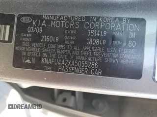 2010 Kia Forte EX with VIN KNAFU4A2XA5055286, listed as a Copart auction lot 75952004 with Not Provided miles and Salvage Title. Bid and sale history available at carsss.com. Image 12.