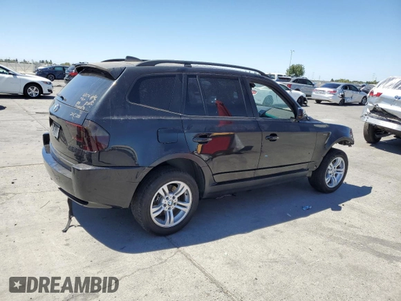 2005 BMW X3 3.0i with VIN WBXPA934X5WD23920, listed as a Copart auction lot 67744454 with 0 mi miles and Salvage Title. Bid and sale history available at carsss.com. Image 3.