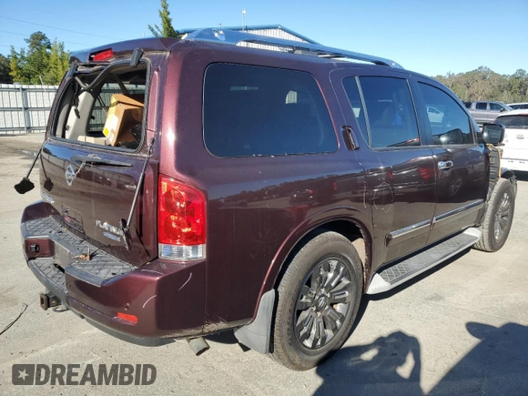2015 Nissan Armada Platinum z VIN 5N1BA0NF2FN602165, wystawiony jako Copart lot #81283414 z przebiegiem Nie podano mil oraz Szkoda całkowita • Salvage title. Historia ofert i sprzedaży dostępna na DreamBid. Obrazek 3.