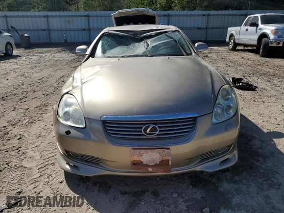 2002 Lexus SC 430 with VIN JTHFN48Y220006106, listed as a Copart auction lot 76703744 with 114,122 mi miles and Salvage Title. Bid and sale history available at DreamBid. Image 5.