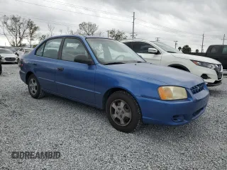 2002 Hyundai Accent GL with VIN KMHCG45C82U355914, listed as a Copart auction lot 89006295 with 60,907 mi miles and Clean Title. Bid and sale history available at carsss.com. Image 4.