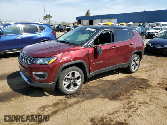 2021 Jeep Compass Limited with VIN 3C4NJDCBXMT550449, listed as a Copart auction lot 53431785 with 43,151 mi miles and Clean title. Bid and sale history available at DreamBid. Image 1.