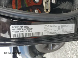 2023 Ram 1500 Warlock z VIN 1C6RR7GG5PS520287, wystawiony jako Copart lot #54423575 z przebiegiem 38 542 mil mil oraz Szkoda całkowita • Salvage title. Historia ofert i sprzedaży dostępna na DreamBid. Obrazek 12.
