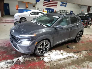 2022 Hyundai Kona Limited with VIN KM8K5CA33NU853721, listed as a Copart auction lot 87925055 with 87,071 mi miles and Salvage Title. Bid and sale history available at carsss.com. Image 1.
