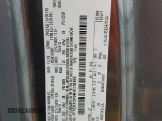 2019 Ford F-150 XL with VIN 1FTEX1CP9KKC18168, listed as a Copart auction lot 43907045 with 28,450 mi miles and Salvage title. Bid and sale history available at DreamBid. Image 12.