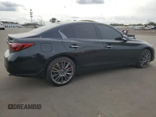 2022 Infiniti Q50 Red Sport 400 with VIN JN1FV7DR1NM390364, listed as a Copart auction lot 80071284 with 12,730 mi miles and Non repairable. Bid and sale history available at DreamBid. Image 3.