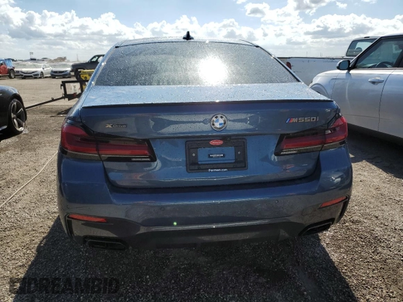2023 BMW 5 Series M550i xDrive with VIN WBA13BK08PCN51125, listed as a Copart auction lot 76781294 with 8,855 mi miles and Non repairable. Bid and sale history available at DreamBid. Image 6.
