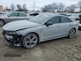 2021 Kia K5 GT-Line with VIN 5XXG64J24MG054054, listed as a Copart auction lot 46406945 with 28,680 mi miles and Salvage Title. Bid and sale history available at carsss.com. Image 1.