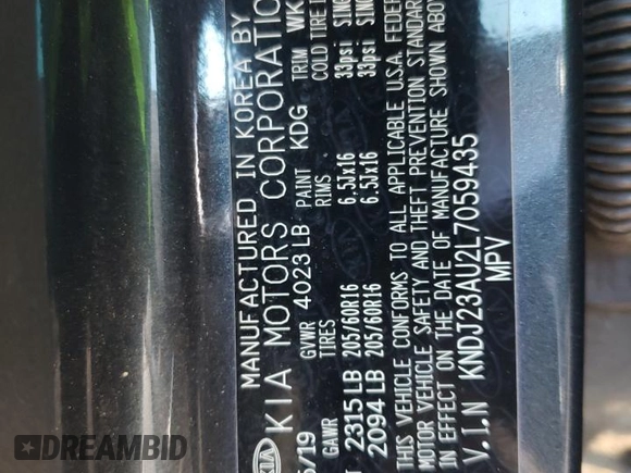 2020 Kia Soul S with VIN KNDJ23AU2L7059435, listed as a Copart auction lot 88678985 with 80,402 mi miles and Salvage Title. Bid and sale history available at DreamBid. Image 14.
