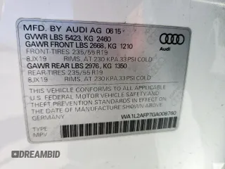 2016 Audi Q5 Premium Plus с VIN WA1L2AFP7GA008760, выставлен на аукционе Copart как лот 63237915 с пробегом 104 577 миль миль и Чистый • Clean title. История ставок и продаж доступна на DreamBid. Изображение 13.
