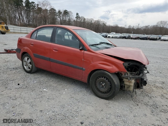 2009 Kia Rio SX with VIN KNADE223696556777, listed as a Copart auction lot 47253505 with 0 mi miles and Salvage Title. Bid and sale history available at carsss.com. Image 4.