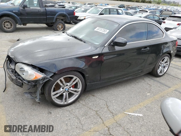 2011 BMW 1 Series 128i with VIN WBAUP9C59BVL90575, listed as a Copart auction lot 50757283 with 179,906 mi miles and Non repairable. Bid and sale history available at DreamBid. Image 1.