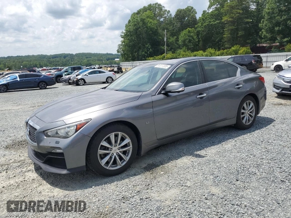 2014 Infiniti Q50 Sport with VIN JN1BV7AR4EM702521, listed as a Copart auction lot 61017205 with 61,317 mi miles and Salvage title. Bid and sale history available at DreamBid. Image 1.