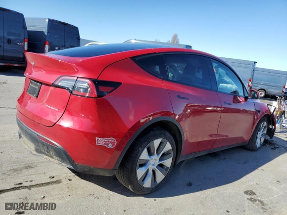 2023 Tesla Model Y Long Range with VIN 7SAYGDEE9PF832221, listed as a Copart auction lot 43873335 with 20,169 mi miles and Salvage Title. Bid and sale history available at carsss.com. Image 3.