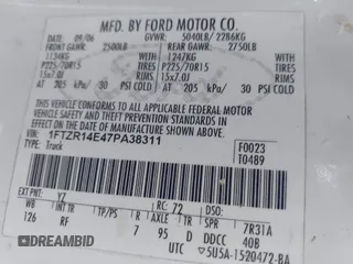 2007 Ford Ranger with VIN 1FTZR14E47PA38311, listed as a IAAI auction lot 41736053 with 108,423 mi miles and . Bid and sale history available at DreamBid. Image 9.