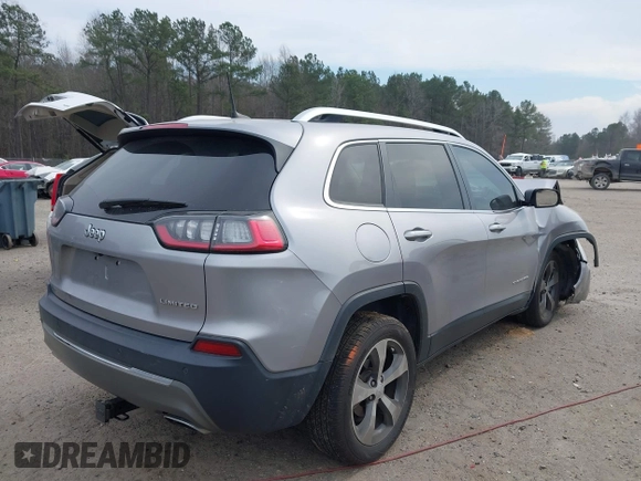 2019 Jeep Cherokee Limited with VIN 1C4PJLDN0KD300846, listed as a IAAI auction lot 41688555 with 54,166 mi miles. Bid and sale history available at carsss.com. Image 4.