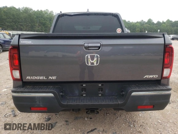 2017 Honda Ridgeline RTL-T with VIN 5FPYK3F65HB027242, listed as a Copart auction lot 62584355 with 43,165 mi miles and Salvage title. Bid and sale history available at DreamBid. Image 6.
