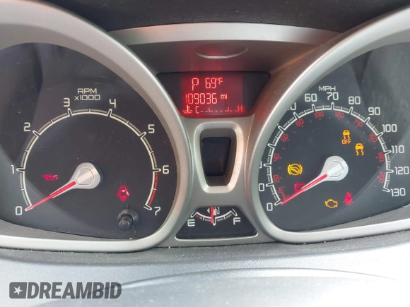 2013 Ford Fiesta SE with VIN 3FADP4BJ5DM177081, listed as a IAAI auction lot 42082170 with 109,036 mi miles. Bid and sale history available at carsss.com. Image 7.