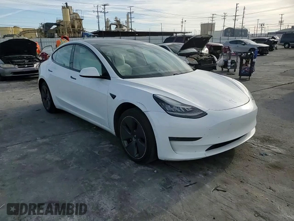 2021 Tesla Model 3 Standard Range Plus with VIN 5YJ3E1EA0MF858839, listed as a Copart auction lot 43784445 with 109,772 mi miles and Salvage Title. Bid and sale history available at DreamBid. Image 10.