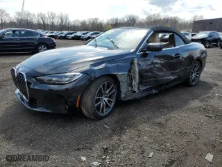 2022 BMW 4 Series 430i with VIN WBA23AT02NCH83569, listed as a Copart auction lot 53329575 with 0 mi miles and Salvage Title. Bid and sale history available at carsss.com. Image 1.