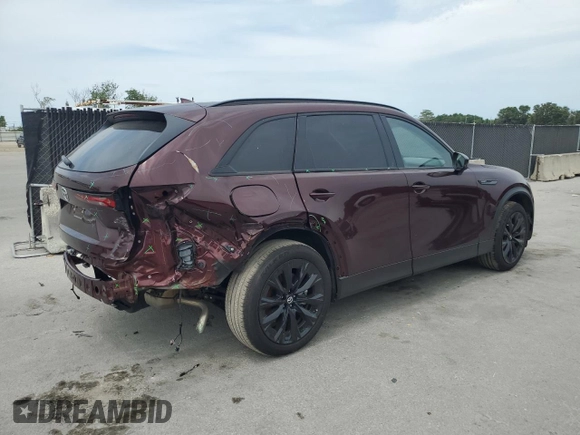 2025 Mazda CX-90 Premium Sport z VIN JM3KKCHA1S1200293, wystawiony jako Copart lot #58313695 z przebiegiem 4 726 mil mil oraz Szkoda całkowita • Salvage title. Historia ofert i sprzedaży dostępna na DreamBid. Obrazek 3.