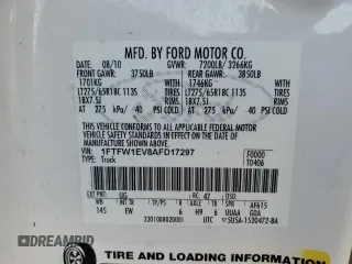2010 Ford F-150 XL with VIN 1FTFW1EV8AFD17297, listed as a Copart auction lot 51371105 with 175,385 mi miles and Salvage Title. Bid and sale history available at carsss.com. Image 12.