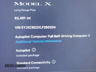 2020 Tesla Model X Long Range with VIN 5YJXCBE2XLF250234, listed as a Copart auction lot 42236365 with 63,401 mi miles and Non Repairable. Bid and sale history available at carsss.com. Image 9.