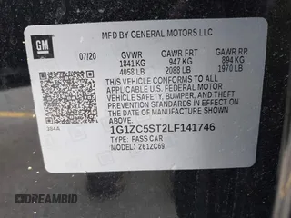 2020 Chevrolet Malibu LS with VIN 1G1ZC5ST2LF141746, listed as a IAAI auction lot 42122500 with 107,983 mi miles and . Bid and sale history available at DreamBid. Image 9.