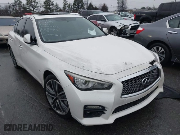 2017 Infiniti Q50 2.0t with VIN JN1CV7AP0HM641062, listed as a IAAI auction lot 41380194 with 114,813 mi miles and . Bid and sale history available at DreamBid. Image 1.