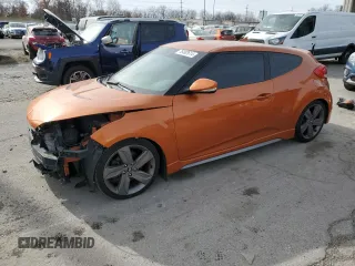 2013 Hyundai Veloster Turbo w/Black Int with VIN KMHTC6AE2DU173885, listed as a Copart auction lot 76492614 with 63,176 mi miles and Salvage Title. Bid and sale history available at carsss.com. Image 1.