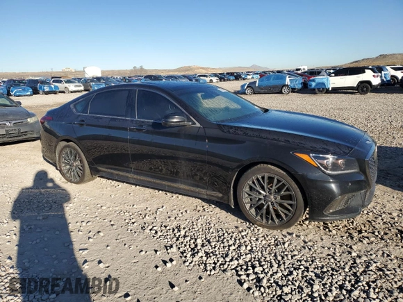 2018 Genesis G80 Sport z VIN KMHGN4JB9JU271815, wystawiony jako Copart lot #46999165 z przebiegiem 96 628 mil mil oraz Czysty tytuł • Clean title. Historia ofert i sprzedaży dostępna na DreamBid. Obrazek 4.