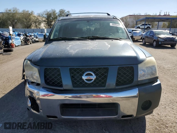 2005 Nissan Armada LE z VIN 5N1AA08A05N710696, wystawiony jako Copart lot #46854495 z przebiegiem 211 883 mil mil oraz Szkoda całkowita • Salvage title. Historia ofert i sprzedaży dostępna na DreamBid. Obrazek 5.
