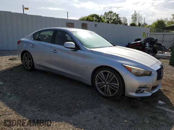 2014 Infiniti Q50 Premium with VIN JN1BV7AP4EM692488, listed as a Copart auction lot 52278185 with Not provided miles and Non repairable. Bid and sale history available at DreamBid. Image 4.
