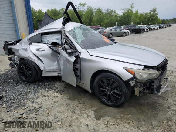 2014 Infiniti Q50 Premium with VIN JN1BV7ARXEM691878, listed as a Copart auction lot 56767475 with 151,257 mi miles and Clean title. Bid and sale history available at DreamBid. Image 4.