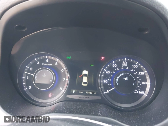 2014 Hyundai Azera Limited with VIN KMHFH4JG0EA368973, listed as a IAAI auction lot 41656545 with 108,631 mi miles and . Bid and sale history available at carsss.com. Image 7.