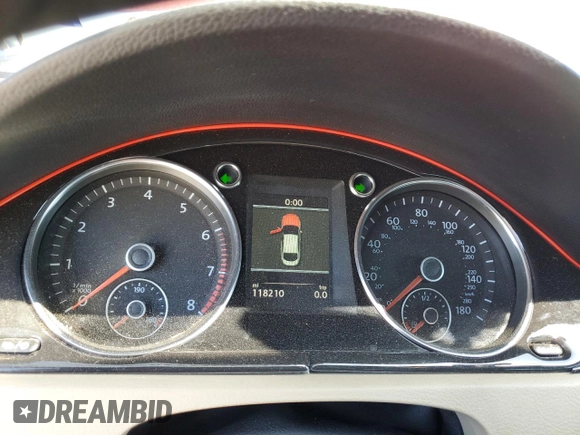 2014 Volkswagen CC Executive with VIN WVWGU7ANXEE526457, listed as a Copart auction lot 55958045 with 118,210 mi miles and Salvage title. Bid and sale history available at DreamBid. Image 9.