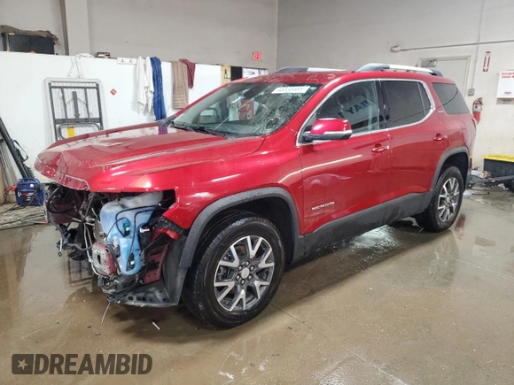 2021 GMC Acadia SLE with VIN 1GKKNRLS7MZ127362, listed as a Copart auction lot 48333485 with 58,207 mi miles and Salvage Title. Bid and sale history available at carsss.com. Image 1.