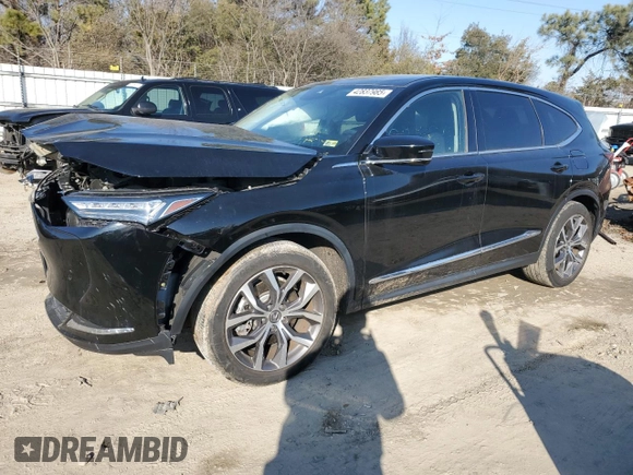 2022 Acura MDX w/Technology Package with VIN 5J8YE1H49NL037704, listed as a Copart auction lot 42837985 with 23,331 mi miles and Salvage Title. Bid and sale history available at carsss.com. Image 1.