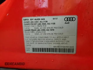 2017 Audi Q3 Premium with VIN WA1BCCFS6HR014545, listed as a Copart auction lot 61142415 with 132,698 mi miles and Non repairable. Bid and sale history available at DreamBid. Image 13.