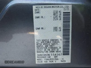 2022 Nissan LEAF S Plus with VIN 1N4BZ1BV2NC554567, listed as a IAAI auction lot 41281401 with 50,684 mi miles and . Bid and sale history available at DreamBid. Image 9.