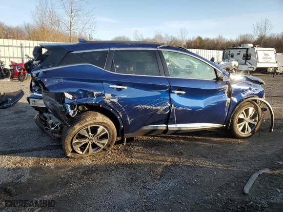 2022 Nissan Murano SV with VIN 5N1AZ2BSXNC124038, listed as a Copart auction lot 85097724 with 49,412 mi miles and Salvage Title. Bid and sale history available at carsss.com. Image 3.