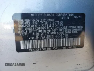 2020 Subaru WRX Limited with VIN JF1VA1H60L9824278, listed as a Copart auction lot 81230514 with 69,923 mi miles and Salvage Title. Bid and sale history available at carsss.com. Image 14.