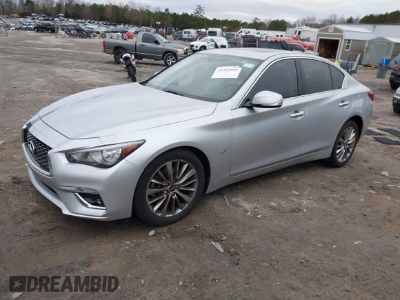 2019 Infiniti Q50 3.0t LUXE with VIN JN1EV7AP1KM519553, listed as a IAAI auction lot 41265684 with 84,120 mi miles. Bid and sale history available at carsss.com. Image 17.