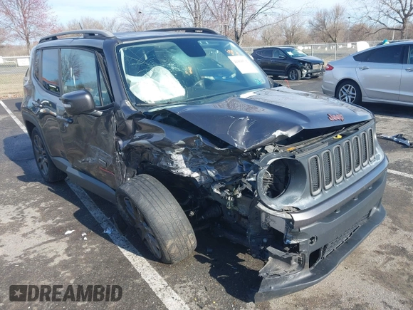 2016 Jeep Renegade Latitude with VIN ZACCJBBT9GPD52754, listed as a IAAI auction lot 41868531 with 161,159 mi miles. Bid and sale history available at carsss.com. Image 1.