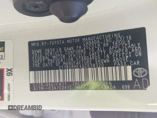 2016 Toyota Corolla L z VIN 2T1BURHE4GC638320, wystawiony jako IAAI lot #42289868 z przebiegiem 154 482 mil mil oraz . Historia ofert i sprzedaży dostępna na DreamBid. Obrazek 9.
