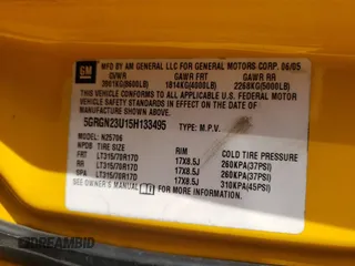 2005 Hummer H2 SUV with VIN 5GRGN23U15H133495, listed as a Copart auction lot 88333115 with 95,164 mi miles and Salvage Title. Bid and sale history available at carsss.com. Image 13.