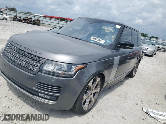 2017 Land Rover Range Rover z VIN SALGS5FE9HA356728, wystawiony jako Copart lot #58691065 z przebiegiem 122 893 mil mil oraz Czysty tytuł • Clean title. Historia ofert i sprzedaży dostępna na DreamBid. Obrazek 1.