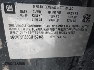 2016 Cadillac CT6 Premium Luxury AWD with VIN 1G6KF5RS6GU159166, listed as a IAAI auction lot 41764385 with 118,428 mi miles and . Bid and sale history available at DreamBid. Image 9.