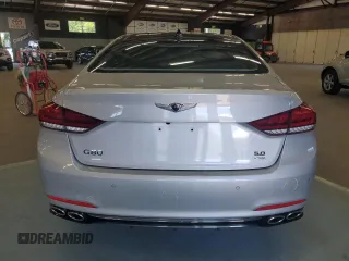 2018 Genesis G80 Ultimate with VIN KMHGN4JFXJU245842, listed as a Copart auction lot 62599064 with 9,567 mi miles and Salvage Title. Bid and sale history available at carsss.com. Image 6.